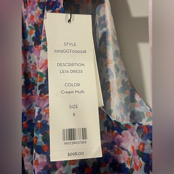 $698 VERONICA BEARD 100% SILK Bold Print Leia Dress in Cream Multi Size 8 NWT - Picture 5 of 13